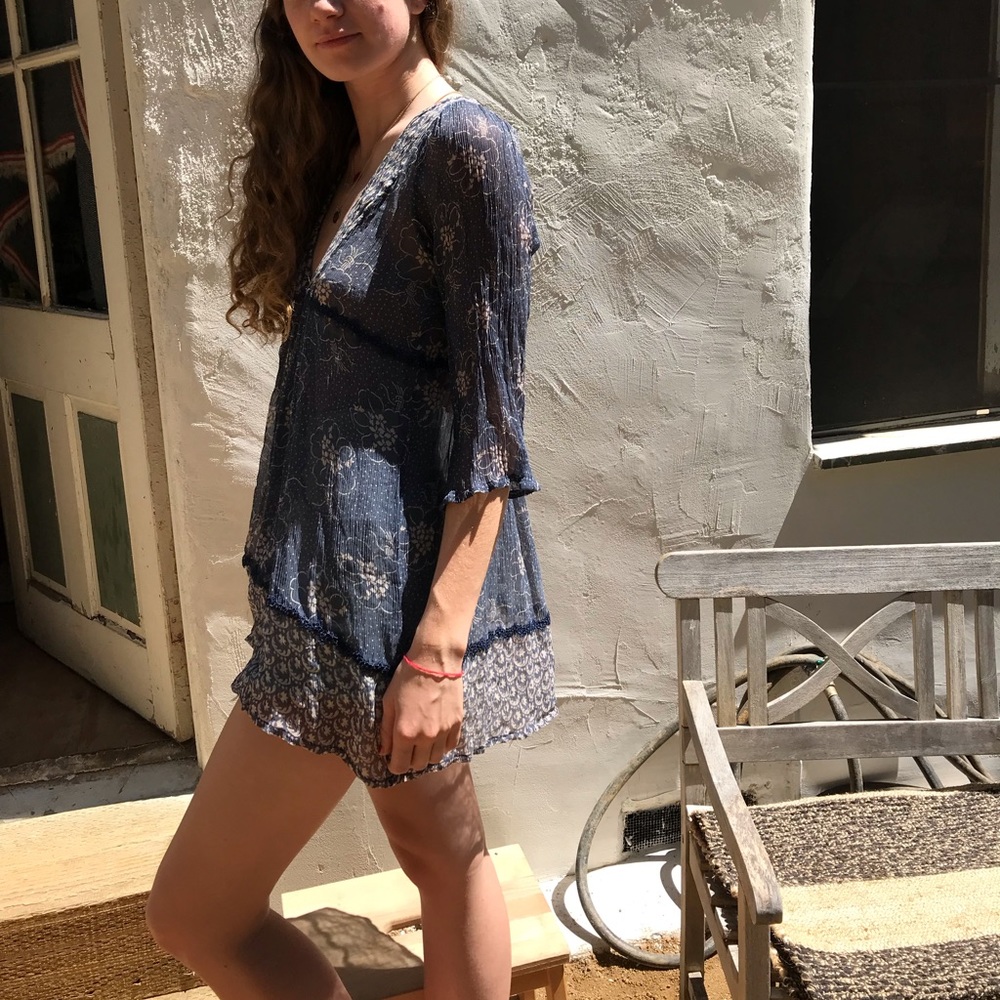 Boho sheer washed silk festival dress